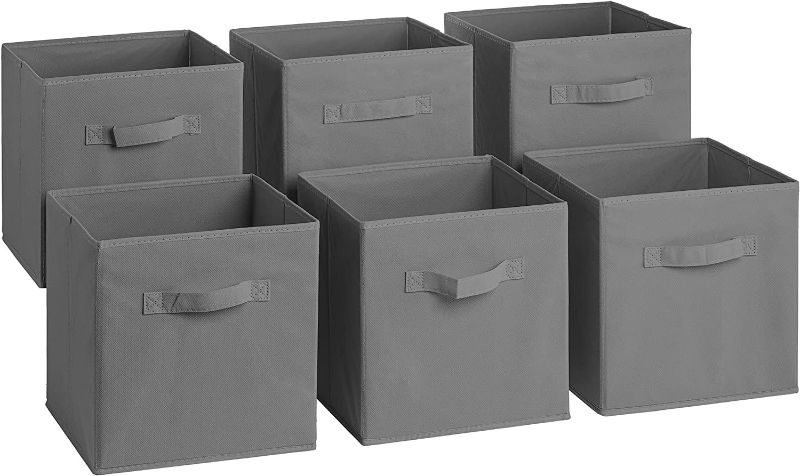 Photo 1 of Sorbus Foldable Storage Cube Basket Bin (6 Pack, Grey)