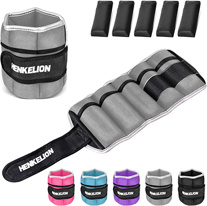 Photo 1 of Henkelion 1 Pair 3 Lbs Adjustable Ankle Weights for Women Men Kids, Strength Training Wrist and Ankle Weights Sets for Gym, Fitness Workout, Running, Lifting - Grey 