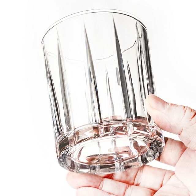 Photo 1 of Lighten Life Whiskey Glass Set 4, Crystal Old Fashioned Whiskey Glass in Gift Box,Premium 9.5 oz Bourbon Glass,Lowball Rock Glass for Whiskey,Scotch,Cocktail (Strip Whiskey Glass)
