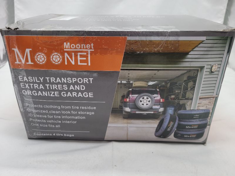 Photo 2 of Moonet Seasonal Tire Totes, Spare Tire Cover, Portable Wheel Bags, Winter Tire Cover, Handle for Easy Transportation, Universal Fit, Machine Washable, Fits Tires 22” to 31”, Includes 4 Tire Totes