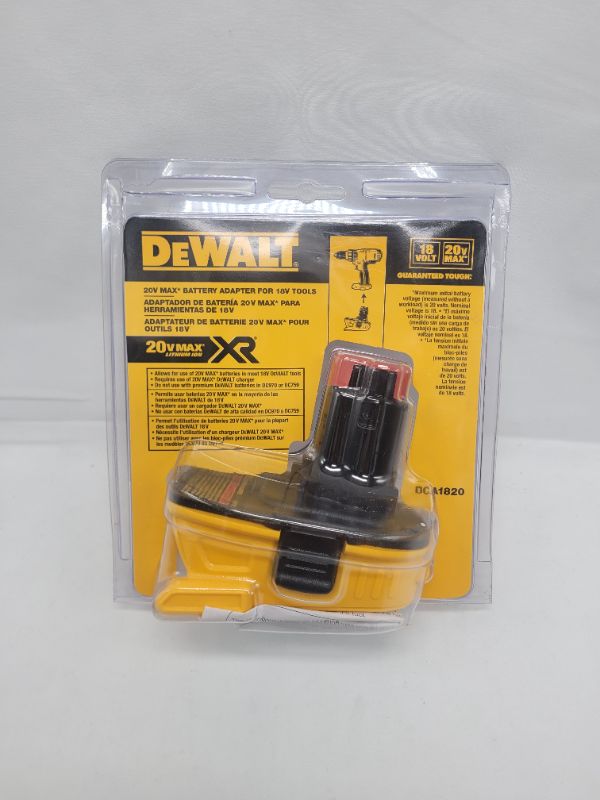 Photo 2 of DEWALT Battery Adapter 18V to 20V, For Drills, Sanders and More, Charger Not Included, Bare Tool Only (DCA1820) Adapter w/o 20V batteries 20V