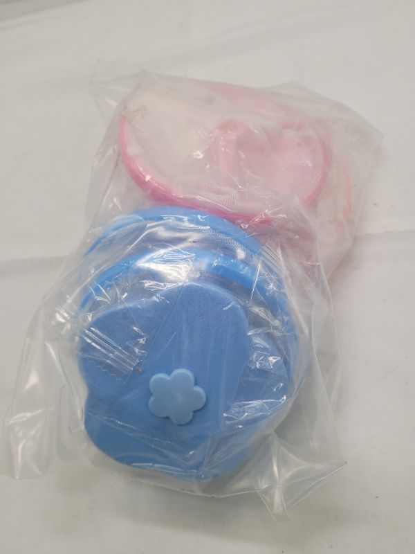Photo 1 of 4PCS Washing Machine Hair Filter Cleaning Mesh Bag, Floating Pet Hair Catcher Lint Mesh Remover, Reusable Floating Laundry Lint Mesh Bag (Blue, Pink)