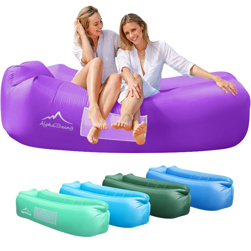 Photo 1 of AlphaBeing Inflatable Lounger - Best Air Lounger Sofa for Camping, Hiking - Ideal Inflatable Couch for Pool and Festivals - Perfect Inflatable Beach Chair for Adults PURPLE NEW