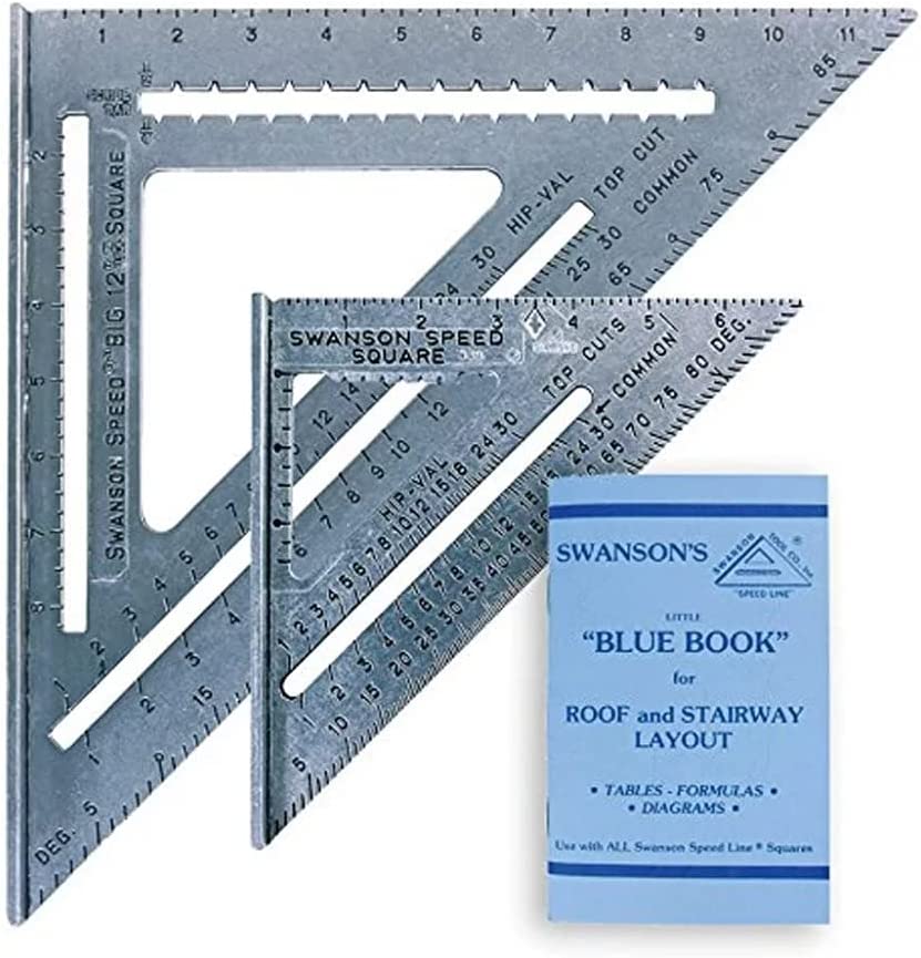 Photo 1 of SWANSON Tool Co., Inc SW1201K Value Pack 7 inch Speed Square and Big 12 Speed Square (without layout bar) ships with Blue Book