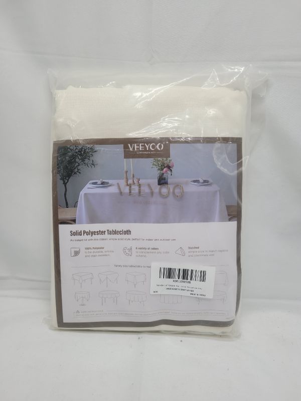 Photo 1 of Remedios Rectangle Tablecloth 60x126 Inch - Washable Polyester Table Cloth for 6 Foot Table - Wrinkle Free Dinner Tablecloth for Wedding Party Restaurant Banquet Tables, Ivory Table Cloths