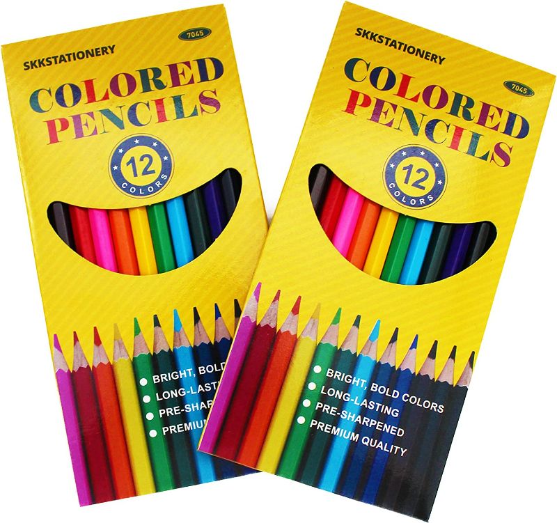 Photo 1 of SKKSTATIONERY Colored Pencils, Pre-sharpened, 12 Colors, 12pcs/box, Total: 288Pcs.