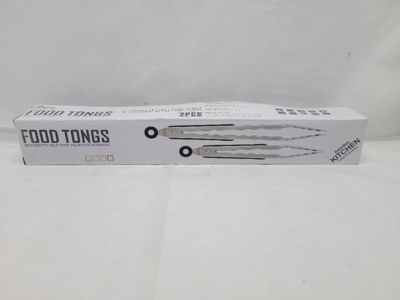 Photo 2 of Hotec Stainless Steel Kitchen Tongs Set of 2 - 9" and 12"