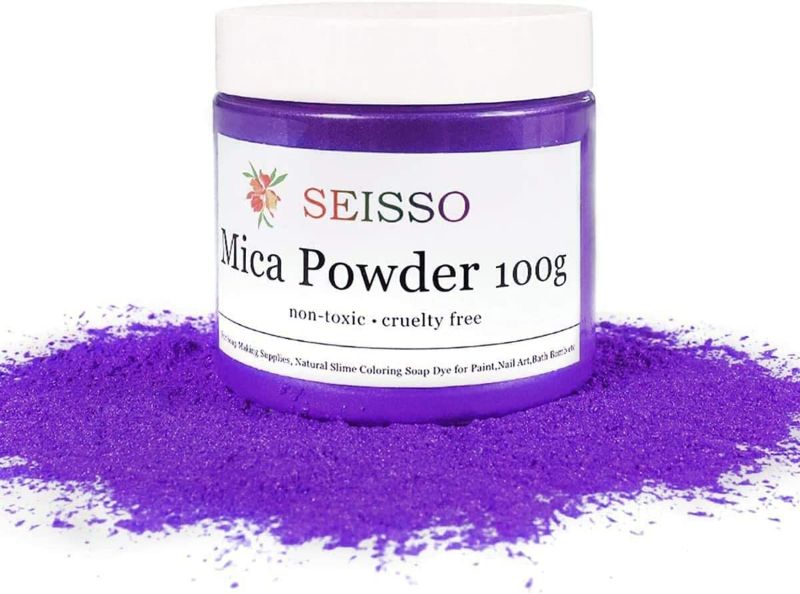 Photo 1 of (2 pack) Purple Mica Powder for Epoxy Resin 3.5 oz /100g Powdered Pigment for Soap Colorant Bath Bomb Dye, Cosmetic Grade for Lip Gloss, Acrylic Nails Polish, Craft Projects