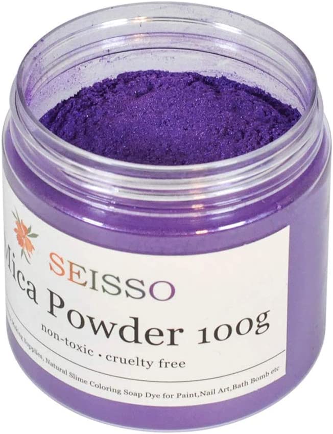 Photo 2 of (2 pack) Purple Mica Powder for Epoxy Resin 3.5 oz /100g Powdered Pigment for Soap Colorant Bath Bomb Dye, Cosmetic Grade for Lip Gloss, Acrylic Nails Polish, Craft Projects