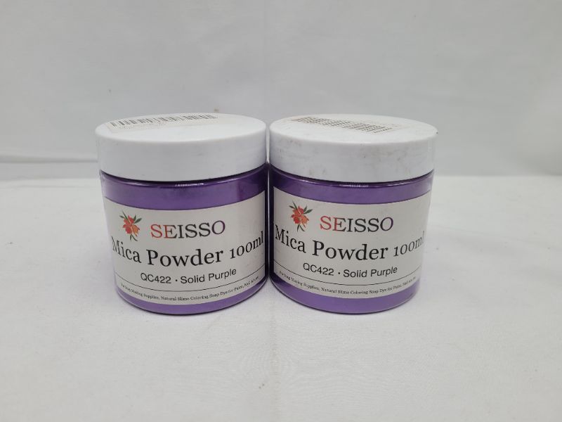 Photo 4 of (2 pack) Purple Mica Powder for Epoxy Resin 3.5 oz /100g Powdered Pigment for Soap Colorant Bath Bomb Dye, Cosmetic Grade for Lip Gloss, Acrylic Nails Polish, Craft Projects