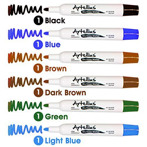 Photo 2 of Dry Erase Markers (12 Pack of Assorted Colors) Thick Barrel Design - Perfect Pens For Writing on Whiteboards, Dry-Erase Boards, Mirrors, Windows, & All White Board Surfaces