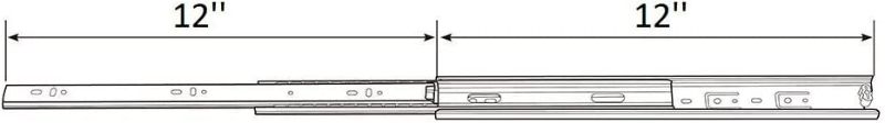 Photo 2 of Zengest Full Extension Less Noise Ball Bearing Drawer Slides, 12 Inches, 1-Pair 1 Pair 12 Inch