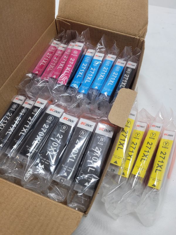 Photo 1 of SCINK 270XL 271XL 270 271 XL Ink Cartridges 5 Color 4 Sets Without Gray, Work with Pixma MG6820 MG6821 MG6822 MG5720 MG5721 MG5722 MG7720 TS5020 TS6020 TS8020 TS9020 (20Pack)