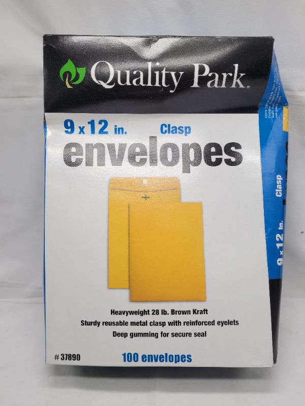 Photo 2 of Quality Park 9 in. x 12 in., 28 lbs. Clasp Envelope, Light Brown (100-Box)