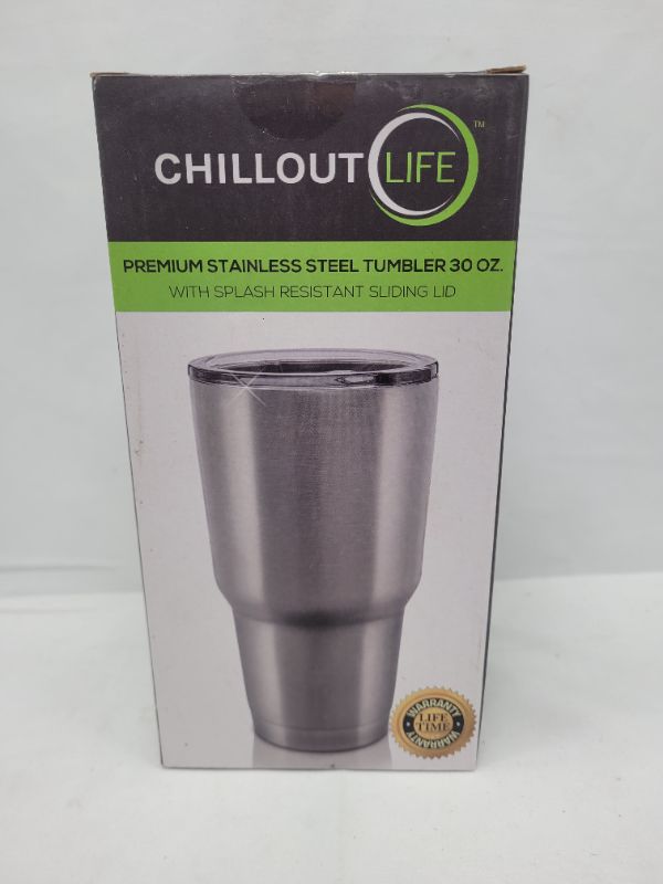 Photo 4 of CHILLOUT LIFE 30 oz Stainless Steel Tumbler with Lid - Double Wall Vacuum Insulated Large Travel Coffee Mug with Splash Proof Lid and Straw for Hot & Cold Drinks - Blue Sparkle Tumbler
