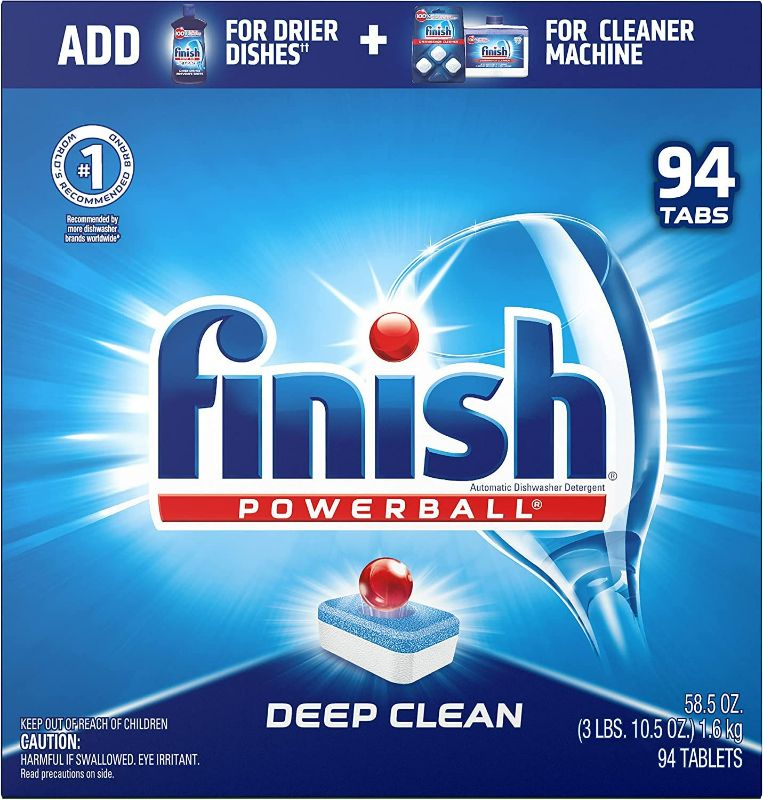 Photo 1 of Finish - All in 1 - Dishwasher Detergent - Powerball - Dishwashing Tablets - Dish Tabs - Fresh Scent, 94 Count (Pack of 1) - Packaging May Vary98/