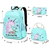 Photo 3 of Girls Backpack for Kids Elementary Bookbag Girly School bag Children Laptop Bag (Water Blue - 3 pieces)