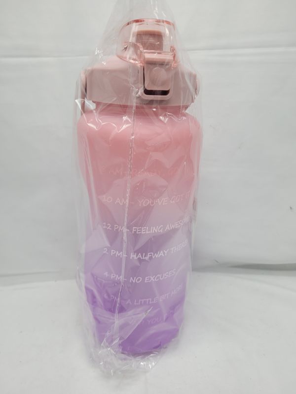 Photo 1 of 64 OZ/Half Gallon Motivational Water Bottle with Time Marker & Straw - BPA Free Leakproof Tritan Frosted Plastic Big 2L Water Bottle for Women Men Large Water Jug for Fitness Gym Outdoor Sport A7:Ombre: Sweet Taffy