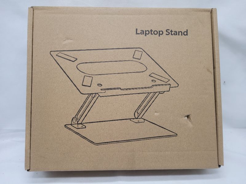 Photo 1 of Adjustable Laptop Stand for Desk, Ergonomic Portable Computer Stand Aluminum Laptop Holder with Heat-Vent to Elevate Laptop, MacBook, Air, Pro, Dell XPS, Samsung, 11-17" All Laptop Stand Holder