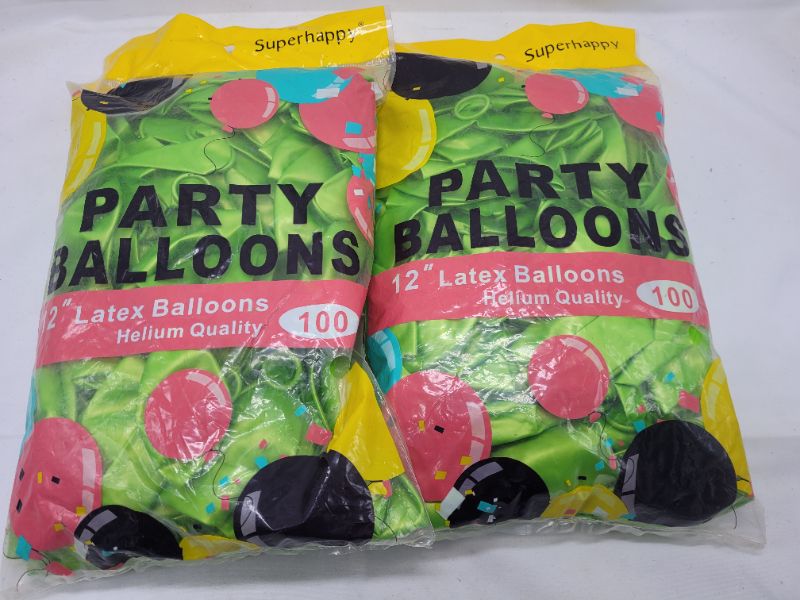 Photo 2 of (2 pack) Lime Latex Balloons, 12-Inch,320-g,Light Green (100 Pack)