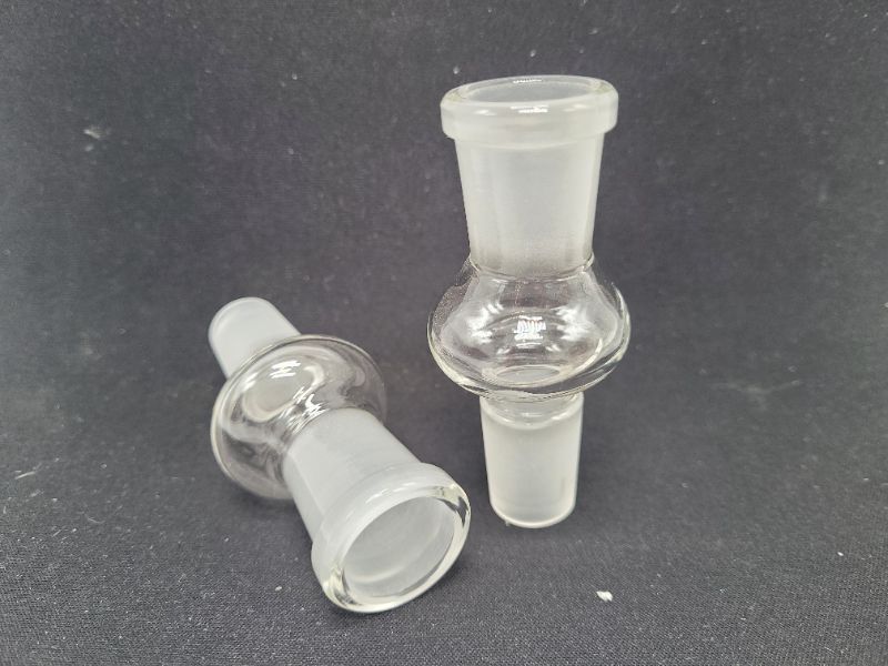 Photo 2 of WE'S Scientific Glass tube adapter 18mm male to 18mm female multipurpose essential adapter connector (clear)