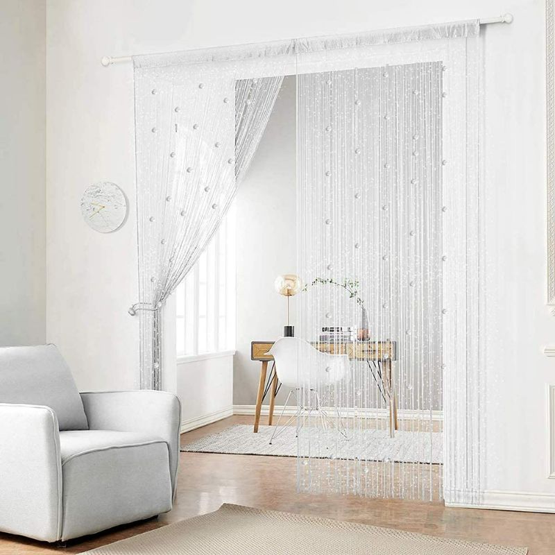 Photo 1 of Aifente 2 pcs silver glazed curtains 39.37 x 78.74 inch