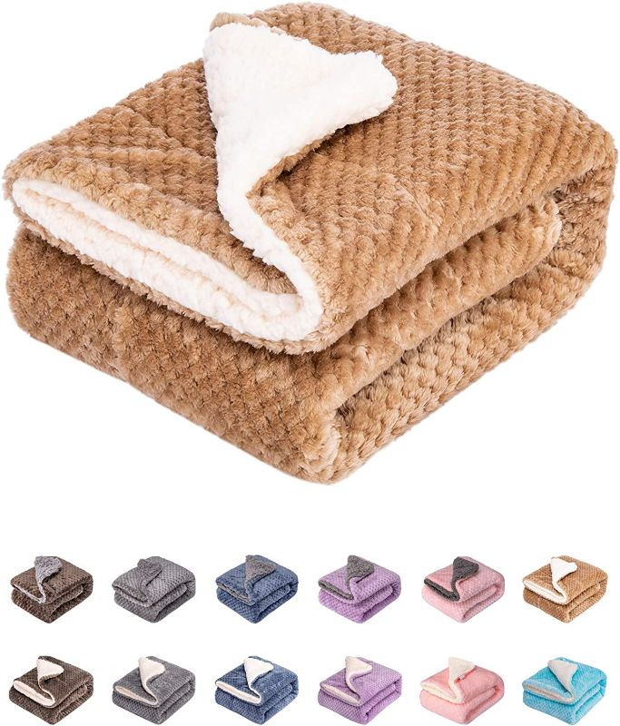 Photo 1 of Fuzzy Dog Blanket or Cat Blanket or Pet Blanket, Warm and Soft, Plush Fleece Receiving Blankets for Dog Bed and Cat Bed , Couch, Sofa, Travel and Outdoor, Camping (Blanket (24" x 32"), DW-Mocha)