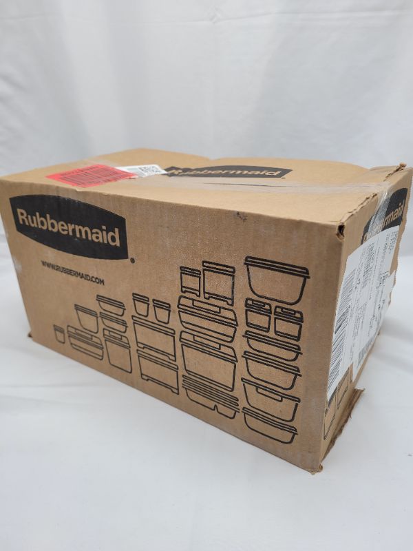 Photo 1 of Rubbermaid 14-Piece Brilliance Food Storage Containers with Lids for Lunch, Meal Prep, and Leftovers, Dishwasher Safe, Clear/Grey