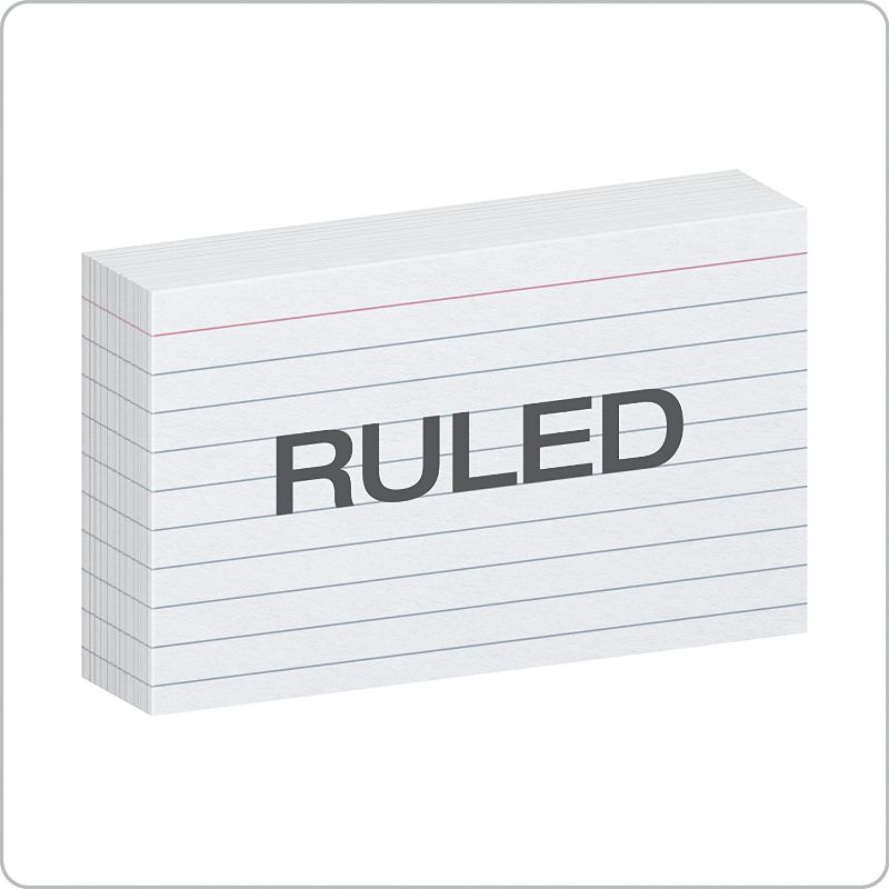 Photo 2 of Oxford Ruled Index Cards, 3" x 5", White, 1,000 Cards, 10 Packs of 100 (98833)