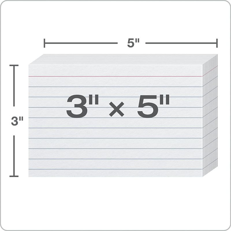 Photo 3 of Oxford Ruled Index Cards, 3" x 5", White, 1,000 Cards, 10 Packs of 100 (98833)