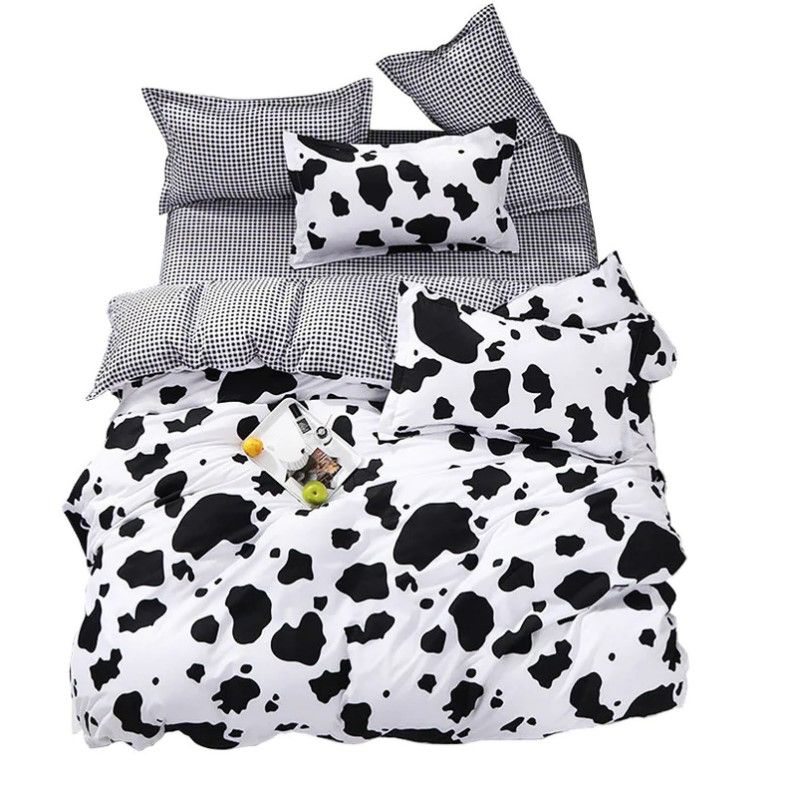 Photo 1 of Teinopalpus Bed Sheet Set- Lightweight Super Soft Easy Care Microfiber 1500 Teen Bedding Boys Girls Cow print - Twin - 4 Piece