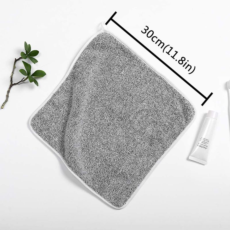 Photo 3 of CHRUNONE 4 Pack Microfiber Bamboo Carbon Towel Makeup Remover Cloth Reusable Face Wash Cloth for Bathroom, Facial Cleaning Wipes Soft for Sensitive Skin (12" X12")