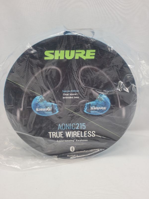 Photo 4 of Shure AONIC 215 True Wireless Sound Isolating Earbuds, Premium Audio Sound with Deep Bass, Bluetooth 5, Secure in-Ear Fit, Long Battery Life with Charging Case, Fingertip Controls - Blue [New Update]
