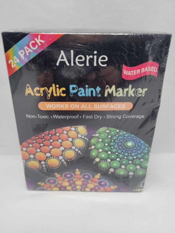 Photo 4 of Acrylic Paint Pens - 24 Pcs Acrylic Paint Markers for Rock Painting, Stone, Ceramic, Glass, Wood, Fabric, Canvas, A set of 12 colors, Each Color Has A Thick & Fine Pen and 3 Different Tip