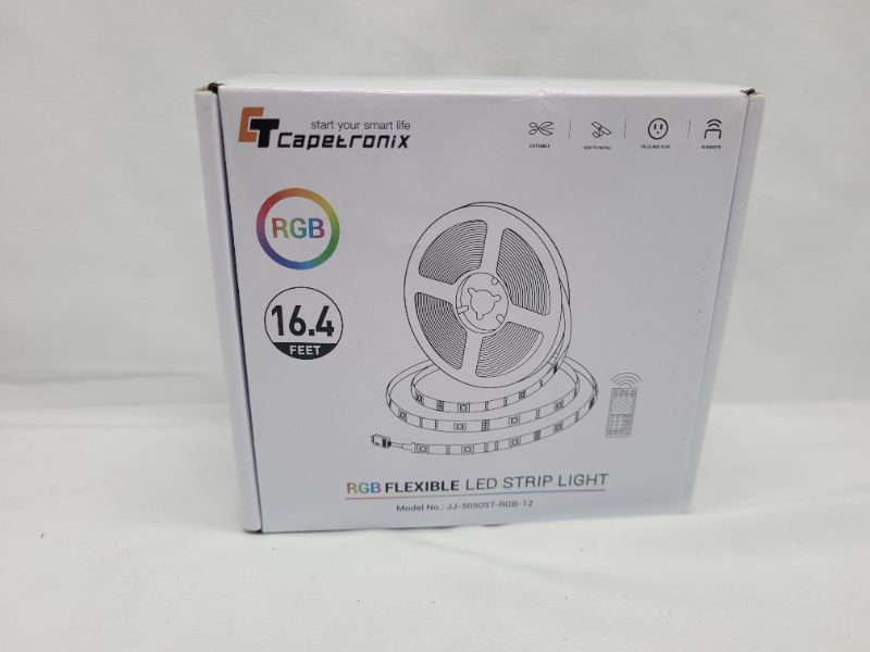 Photo 2 of CT CAPETRONIX LED Strip Lights for Bedroom, 16.4ft RGB Color Changing Flexible Light Strips Kit with 24key IR Remote, 150 SMD5050 LEDs Tape Lights Ideal for Living Room, Kitchen, Bar Decoration