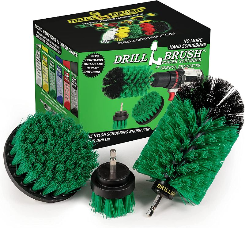 Photo 1 of Drill Brush Power Scrubber by Useful Products - Drillbrush Oven Cleaner Brush Set - Kitchen Cleaning Brush Drill Brush Set - Kitchen Accessories - Drill Brush Attachment Countertop Scrubber Brush Set