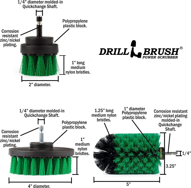 Photo 2 of Drill Brush Power Scrubber by Useful Products - Drillbrush Oven Cleaner Brush Set - Kitchen Cleaning Brush Drill Brush Set - Kitchen Accessories - Drill Brush Attachment Countertop Scrubber Brush Set