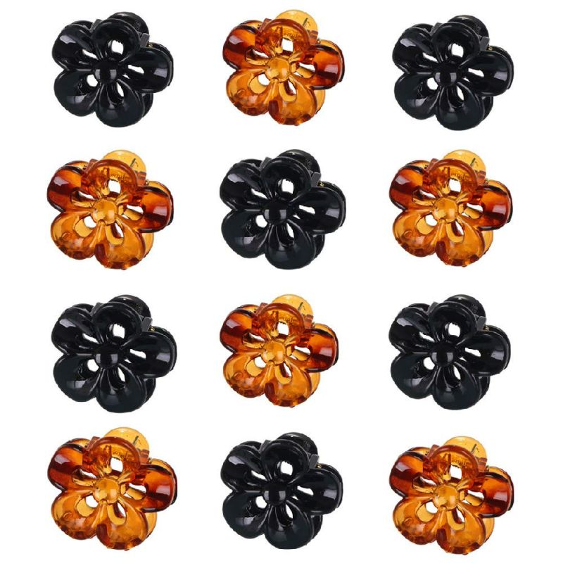 Photo 1 of (2pack) TOPYHL 12PCS Flower Shaped Small Hair Clips Claw Jaw Hair Clips Clamps Non-Slip Hair for Women Girls Hair Hair Accessories