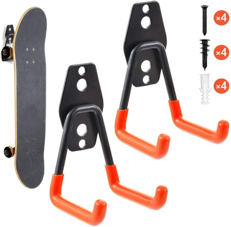 Photo 1 of Lerdy Skateboard Rack Wall Mount Hangers - Skateboard Holder, Longboard and Guitar Wall Storage Clip, Simple Design and Easy to Install(2 Pack)