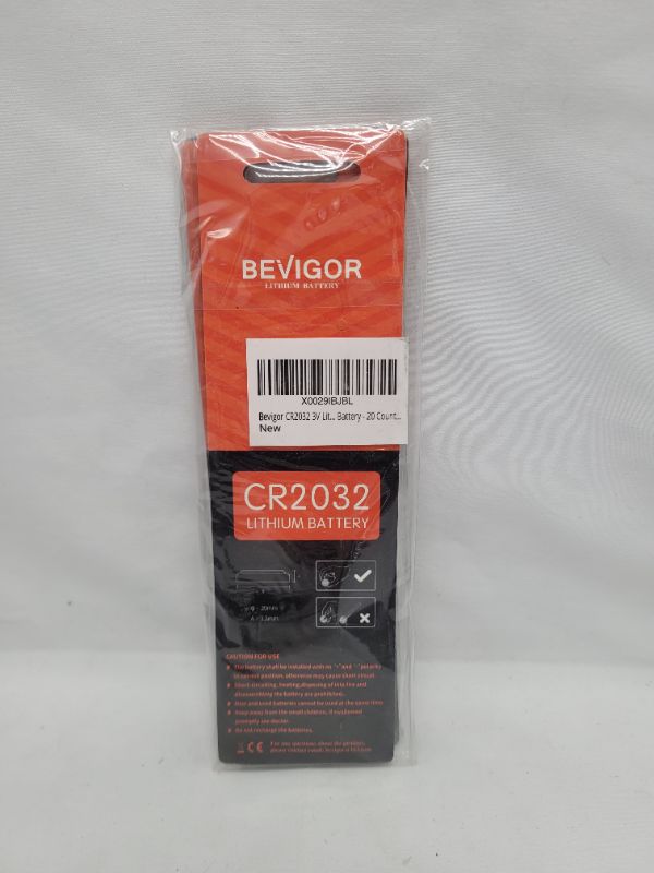 Photo 2 of Bevigor CR2032 3V Lithium Coin Battery - Long Lasting Battery - 20 Count
