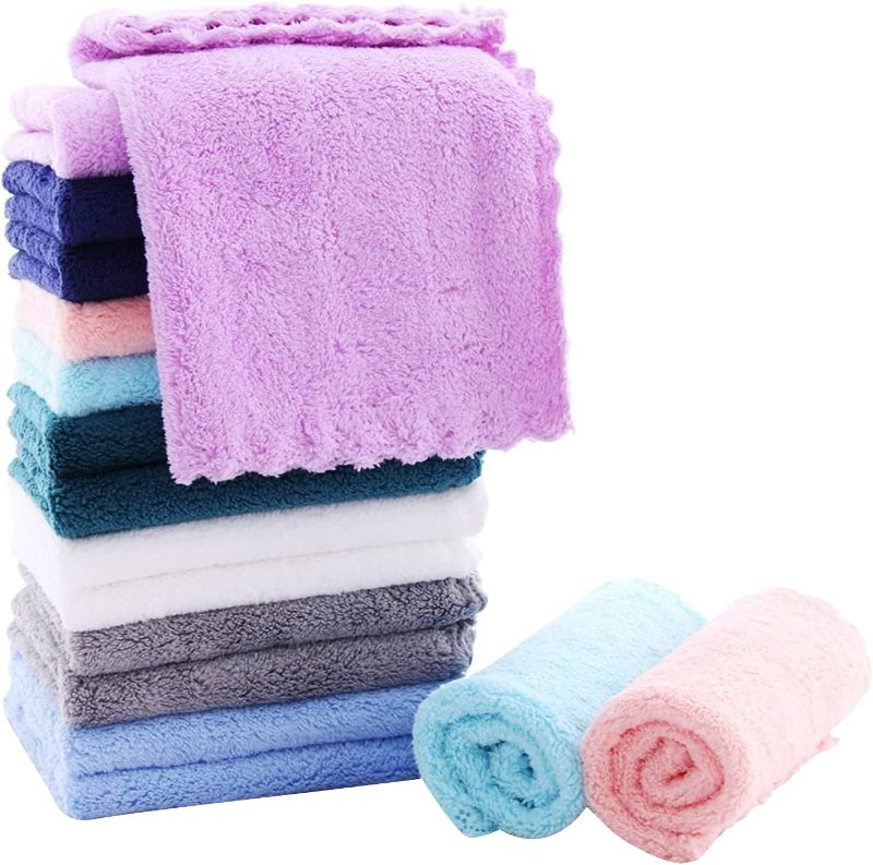 Photo 1 of SWEET DOLPHIN 16 Pack Soft Kitchen Dishcloths - 0% Shed Lint - No Odor Reusable Dish Towels, Premium Dish Cloths, Absorbent Coral Fleece Cleaning Wipes, No Water Mark (Square 10 x 10 inchs)