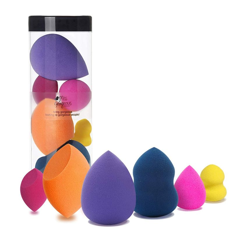 Photo 1 of (2 pack) Miss Gorgeous London Makeup Sponge Set Blender Beauty Foundation Blending Sponge - Multi-colored 6 Pieces