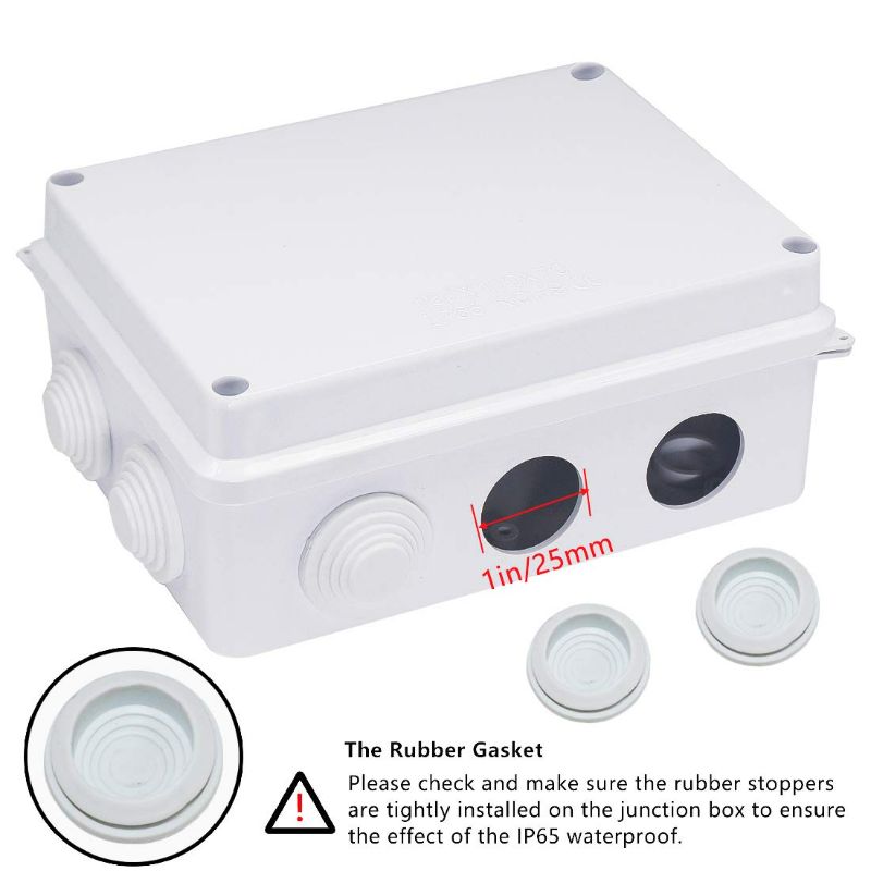 Photo 3 of Zulkit Junction Box ABS Plastic Dustproof Waterproof IP65 Universal Electrical Boxes Project Enclosure White 5.9 x 4.3 x 2.8 inch (150 x 110 x 70mm)