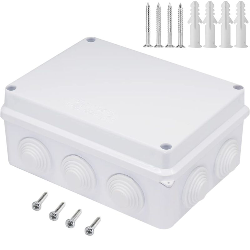 Photo 1 of Zulkit Junction Box ABS Plastic Dustproof Waterproof IP65 Universal Electrical Boxes Project Enclosure White 5.9 x 4.3 x 2.8 inch (150 x 110 x 70mm)
