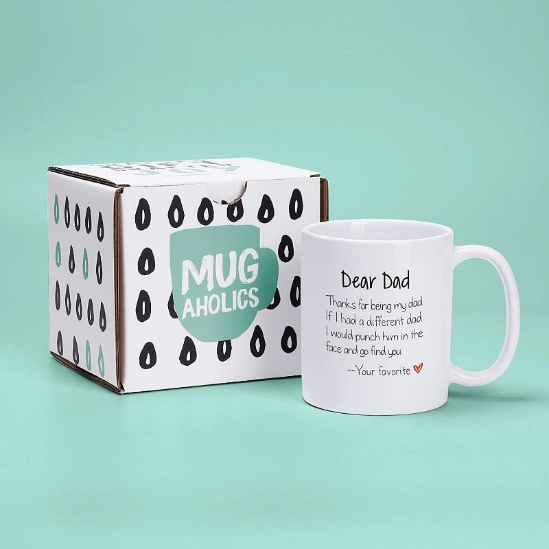 Photo 1 of Mugaholics Dad Mug Gifts for Dad From Son, Daughter or Kids Father's Day Gifts Father's Birthday Thanks for Being My Dad Funny Ceramic Coffee Cups for Men, Father, Husband 11 Oz