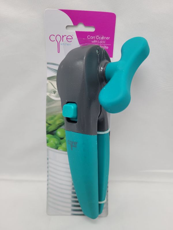 Photo 1 of Core Kitchen Soft Handle Locking Manual Can Opener- teal