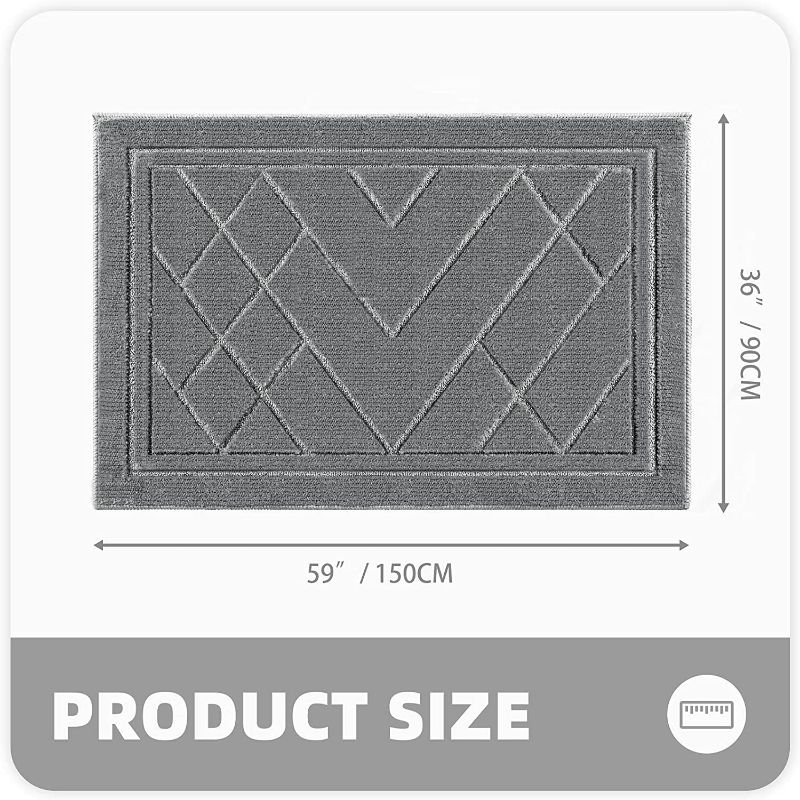 Photo 3 of Color G Indoor Door Mat Indoor Mats, Entryway Rug Door Mat Indoor Entrance, Non Slip Absorbent Front Door Mat, Washable Low-Profile Entry Rug for Inside House (24"x36", Silver Grey)