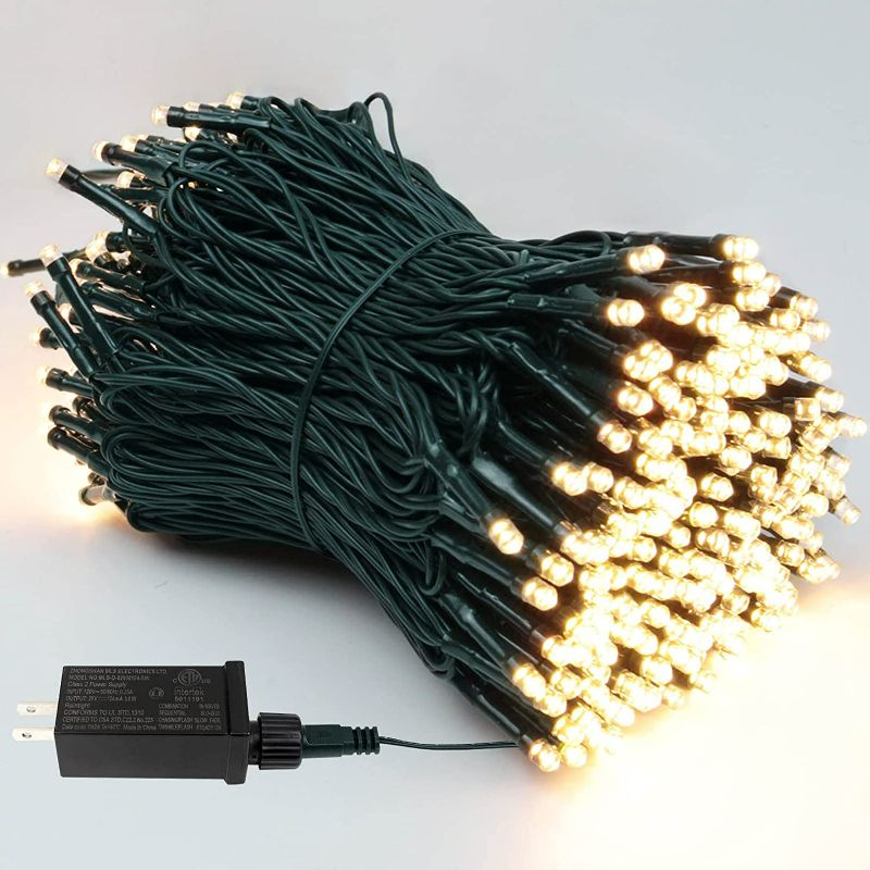 Photo 1 of BHCLIGHT Extra-Long 95FT 240 LED Green Wire Christmas String Lights Outdoor/Indoor, Christmas Tree Lights with 8 Modes, Plug in String Lights for Party Christmas Decorations (Warm White)
