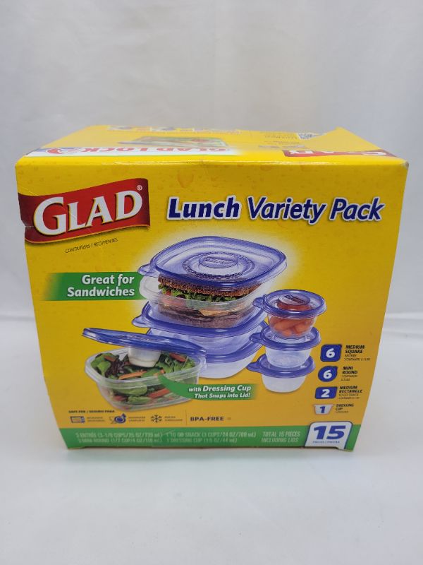 Photo 2 of Glad Food Storage Containers Lunch Variety Pack 15 Count