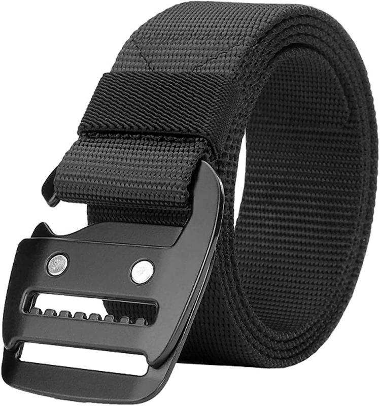 Photo 4 of ANDY GRADE Tactical Rigger Belts Nylon Belts with Simple Hanging Buckle Webbing Waist Belt for Men Jeans 36-42"